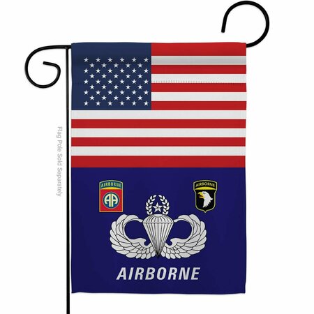 GUARDERIA 13 x 18.5 in. US Airborne Garden Flag with Armed Forces Army Double-Sided Decorative Vertical Flags GU4208813